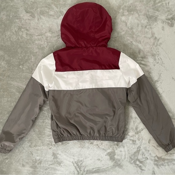 Full Tilt Color Block Full Zip Hooded Windbreaker with Pockets Lined Size Small - Picture 4 of 9